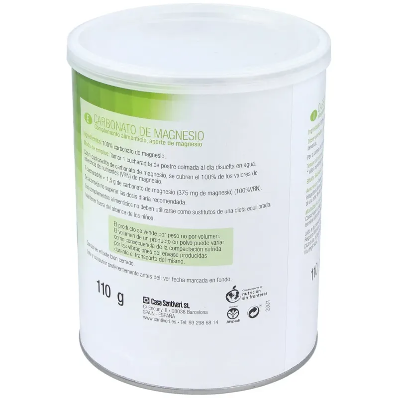 Santiveri carbonato de magnesio polvo 110g | Farmacia Barata