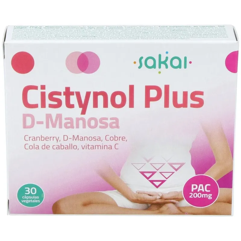 Sakai cistynol plus d-manosa 30caps | Farmacia Barata