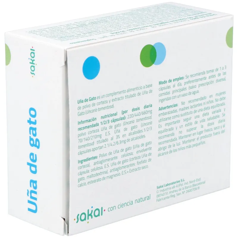 Sakai uña gato 60 cap | Farmacia Barata