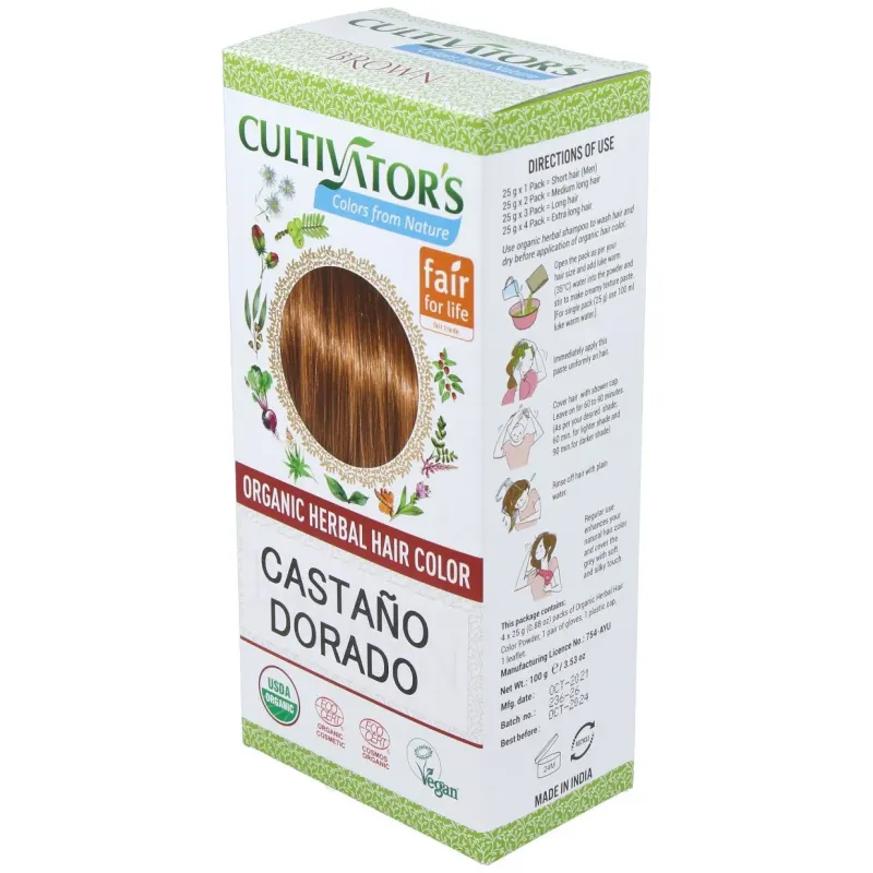 Castaño dorado tinte organico 100gr. ecocert | Farmacia Barata Castaño dorado tinte organico 100gr. ecocert | Farmacia Barata