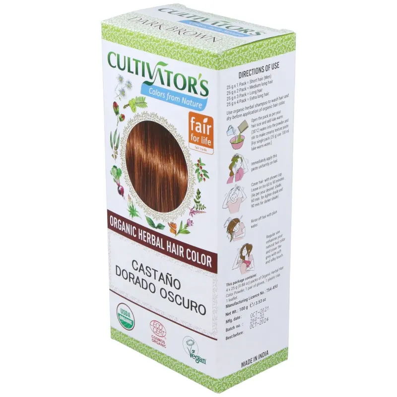 Castaño dorado oscuro tinte organico 100gr ecocert | Farmacia Barata