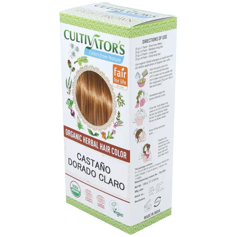 Castaño dorado claro tinte organico 100gr. ecocert | Farmacia Barata