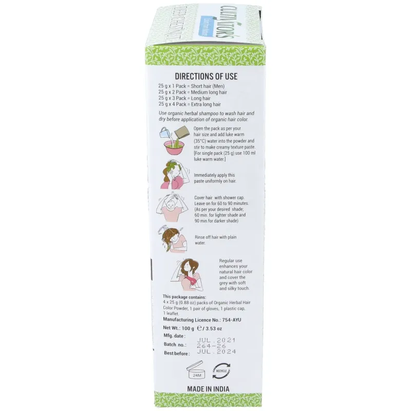 Cultivator's castaño oscuro tinte orgánico 100g | Farmacia Barata