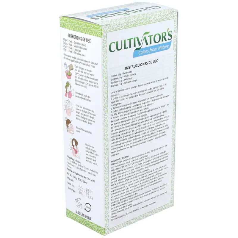 Cultivator's castaño oscuro tinte orgánico 100g | Farmacia Barata