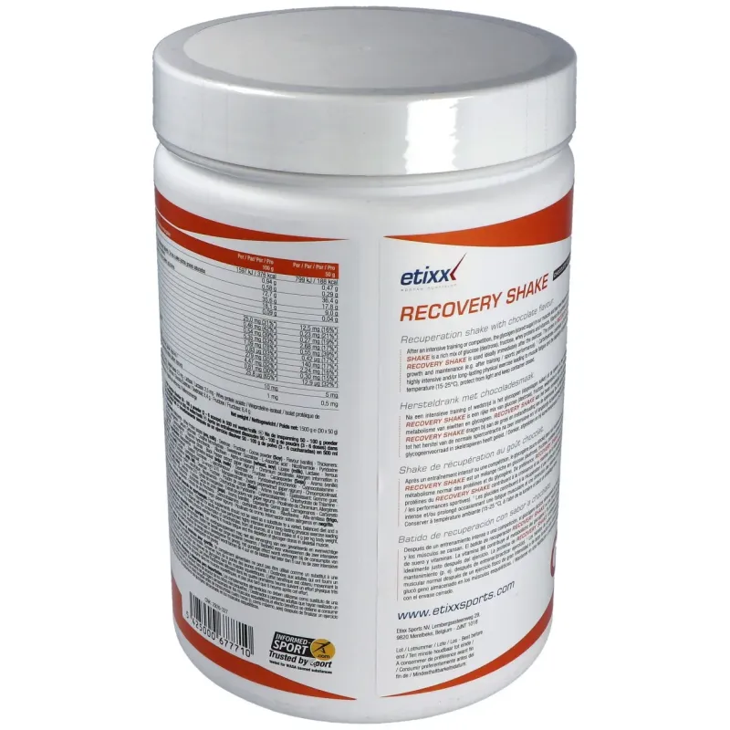 Etixx recovery shake sabor chocolate 1500gr. | Farmacia Barata