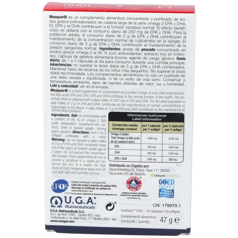 Meaquor 1000 30perlas | Farmacia Barata