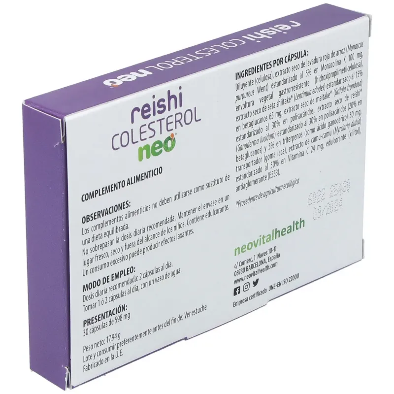 Reishi colesterol neo 30cap. | Farmacia Barata