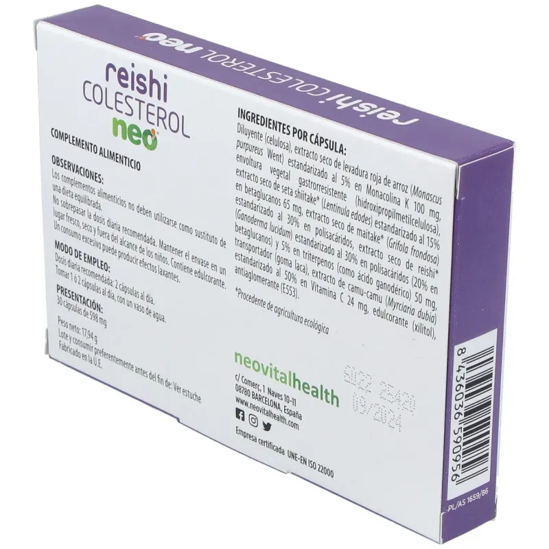 Reishi colesterol neo 30cap. | Farmacia Barata