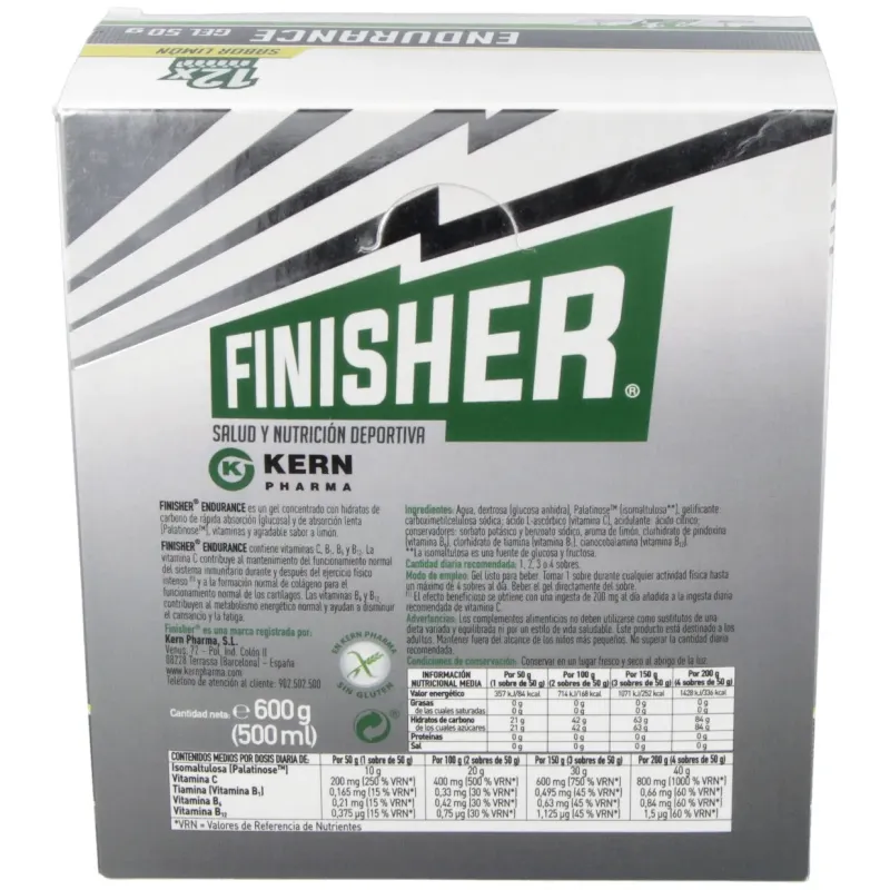 Finisher endurance gel 12sbrs. | Farmacia Barata