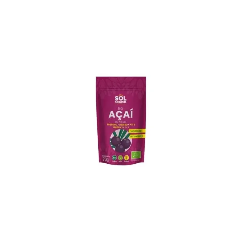 Solnatural acai polvo bio s/g vegano 70g | Farmacia Barata