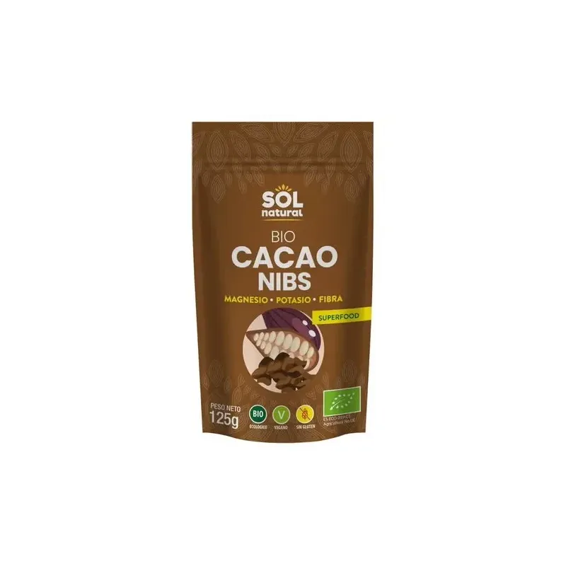 Solnatural cacao nibs crudo raw bio 150g | Farmacia Barata