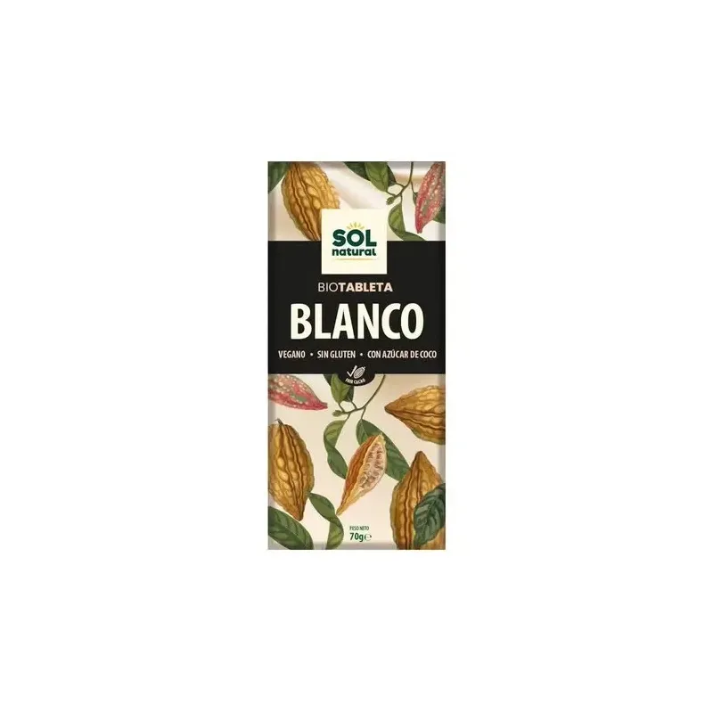 Sol natural tableta chocolate blanco bio 70g | Farmacia Barata