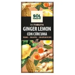 Sol natural tableta chocolate jengibre limon y curcuma bio 70g