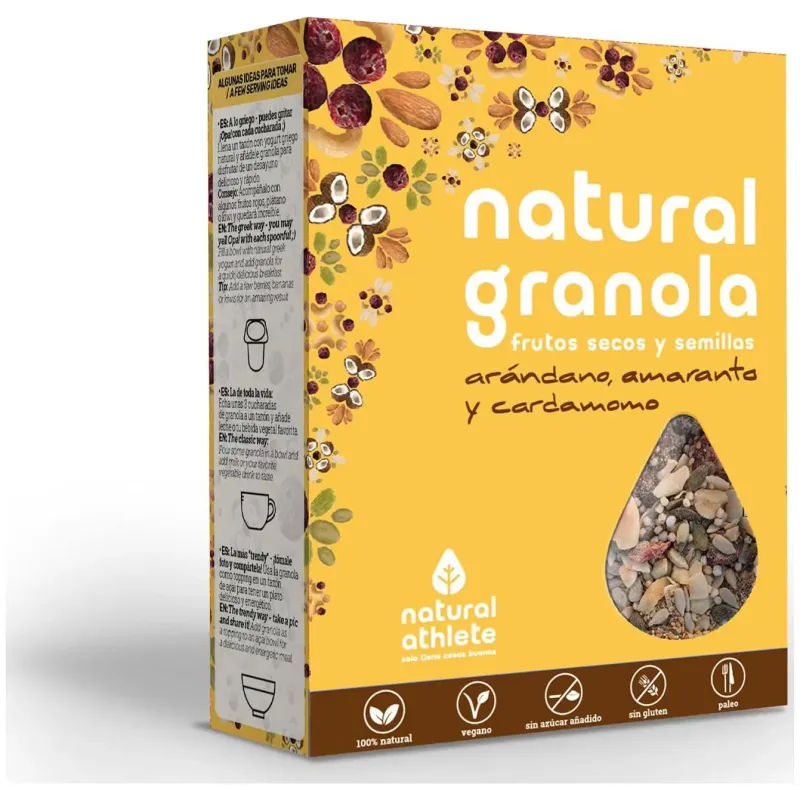 Natural athlete granola arándano cardamomo eco 325g | Farmacia Barata Natural athlete granola arándano cardamomo eco 325g | Farmacia Barata