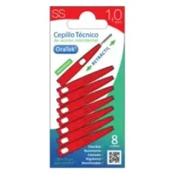 Oratek cepillo interdental retractil 1 mm blister 8 unidades