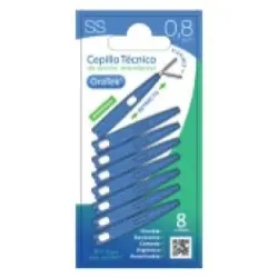 Oratek cepillo interdental retractil 0_8 mm blister 8 unidades