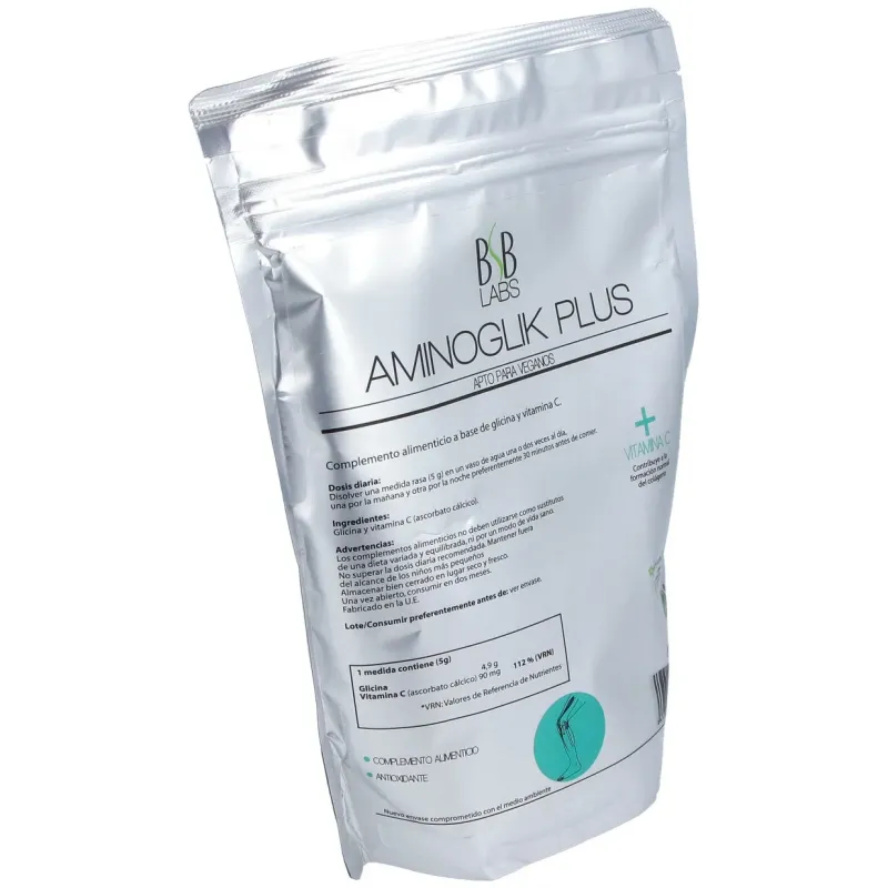 Bsb labs aminoglik plus + vitamina c sg vegan 500g | Farmacia Barata Bsb labs aminoglik plus + vitamina c sg vegan 500g | Farmacia Barata