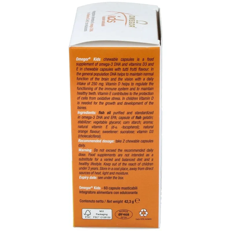 Omegor kids masticable 60cap. | Farmacia Barata