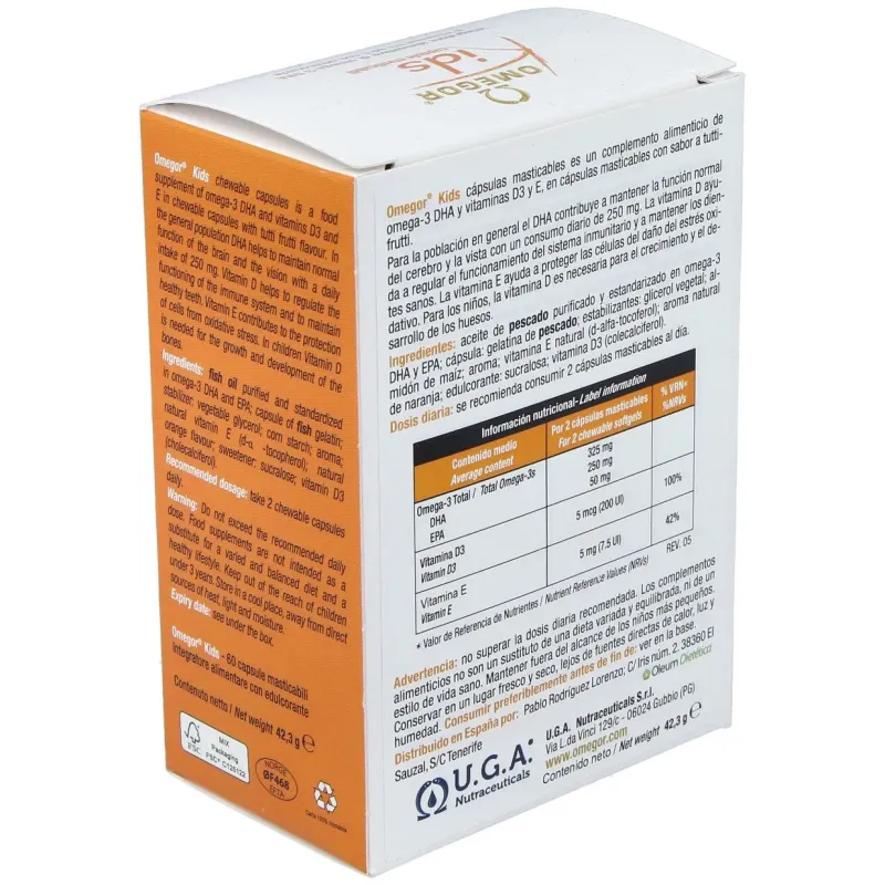 Omegor kids masticable 60cap. | Farmacia Barata
