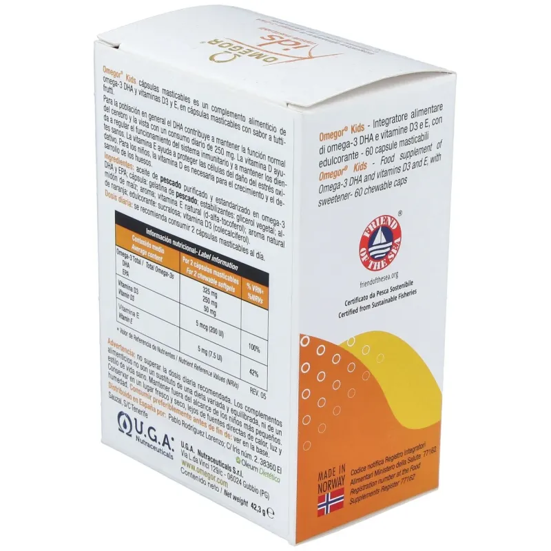 Omegor kids masticable 60cap. | Farmacia Barata