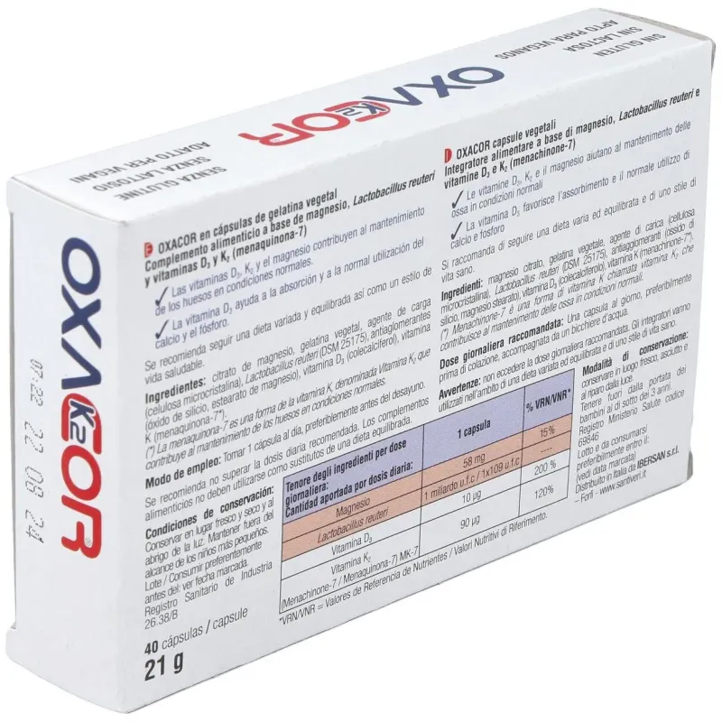 Oxacor k2 40 capsulas | Farmacia Barata