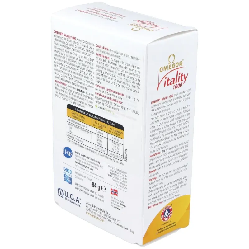 Omegor vitality 1000 60perlas | Farmacia Barata