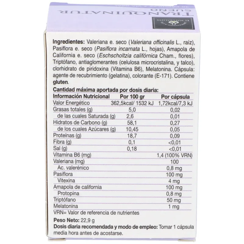 El naturalista tranquinatur sueño 48 caps | Farmacia Barata