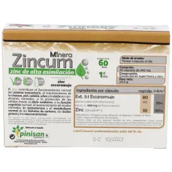 Pinisan minera zincum 60caps | Farmacia Barata