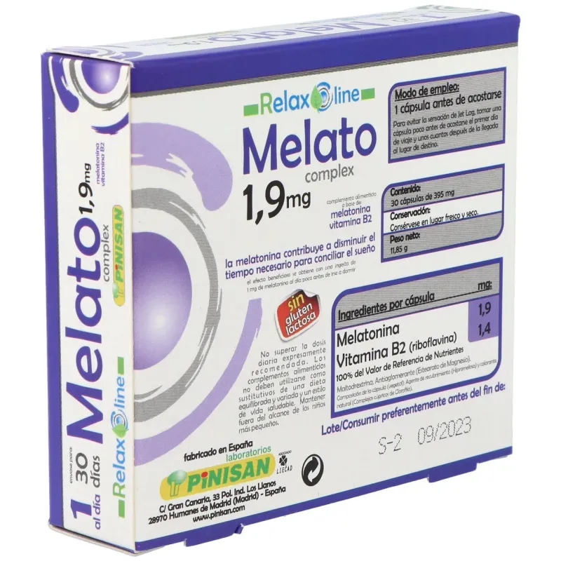 Relax line melato 1,9mg. 30cap. | Farmacia Barata Relax line melato 1,9mg. 30cap. | Farmacia Barata