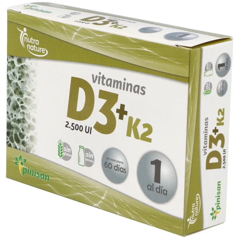 Pinisan nutra nature vitaminas d3 + k2 60caps | Farmacia Barata Pinisan nutra nature vitaminas d3 + k2 60caps | Farmacia Barata