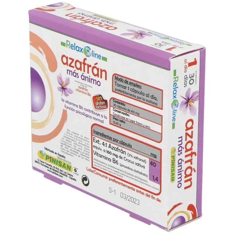 Relax line azafran mas animo 30cap. | Farmacia Barata Relax line azafran mas animo 30cap. | Farmacia Barata