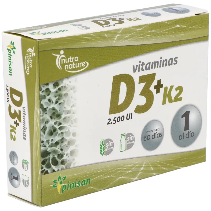 Pinisan nutra nature vitaminas d3 + k2 60caps | Farmacia Barata Pinisan nutra nature vitaminas d3 + k2 60caps | Farmacia Barata