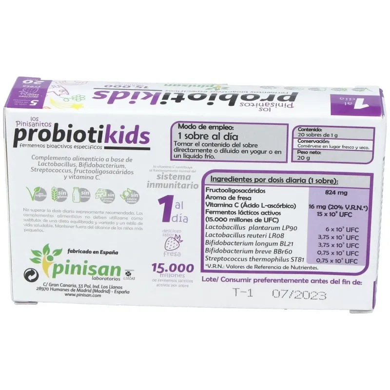 Pinisan probiotikids sabor fresa 20uds | Farmacia Barata