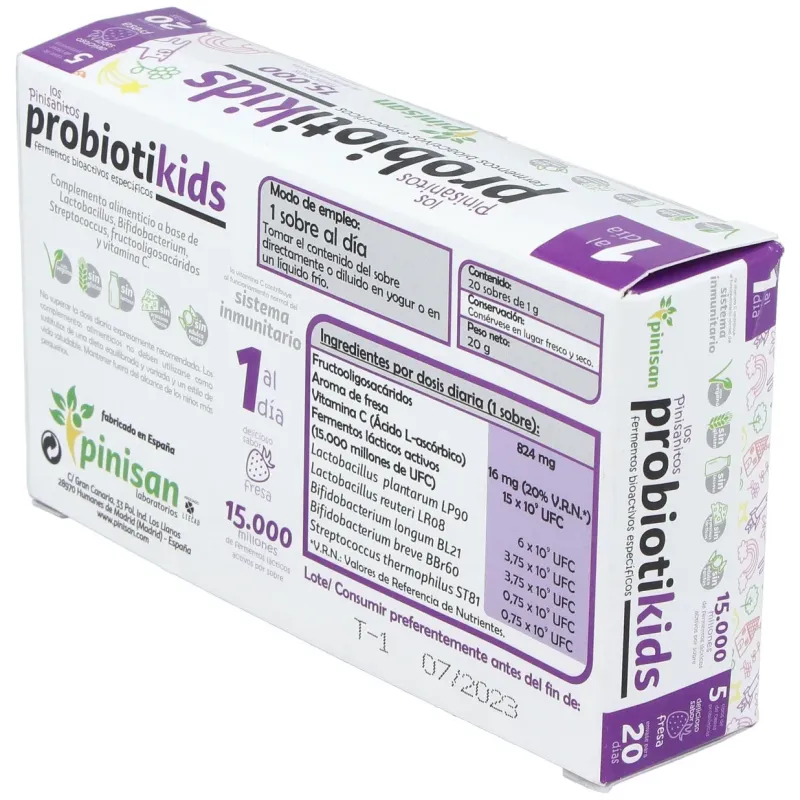 Pinisan probiotikids sabor fresa 20uds | Farmacia Barata