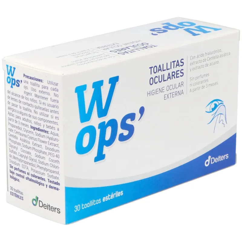 Wops 30 toallitas oculares esteriles | Farmacia Barata Wops 30 toallitas oculares esteriles | Farmacia Barata