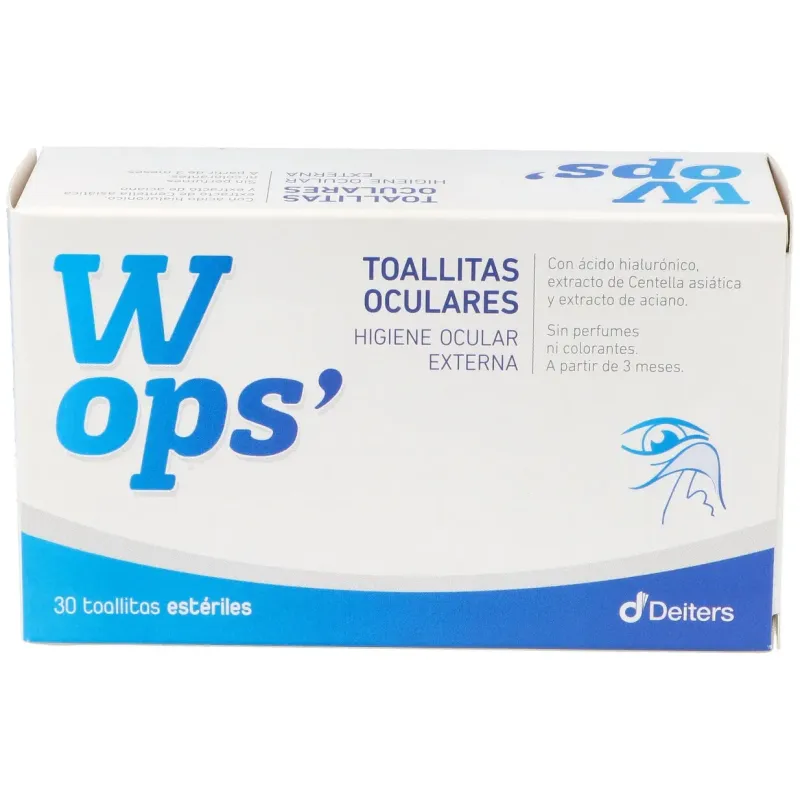 Wops 30 toallitas oculares esteriles | Farmacia Barata Wops 30 toallitas oculares esteriles | Farmacia Barata