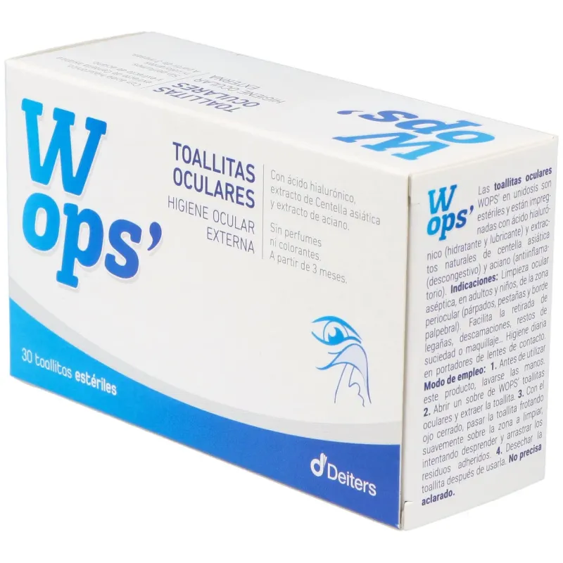 Wops 30 toallitas oculares esteriles | Farmacia Barata Wops 30 toallitas oculares esteriles | Farmacia Barata