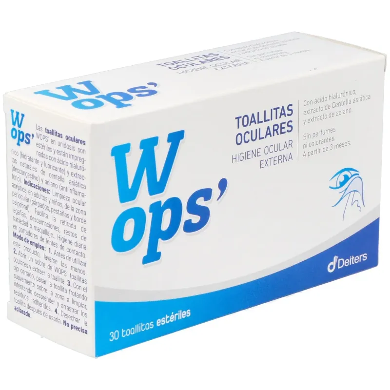 Wops 30 toallitas oculares esteriles | Farmacia Barata Wops 30 toallitas oculares esteriles | Farmacia Barata