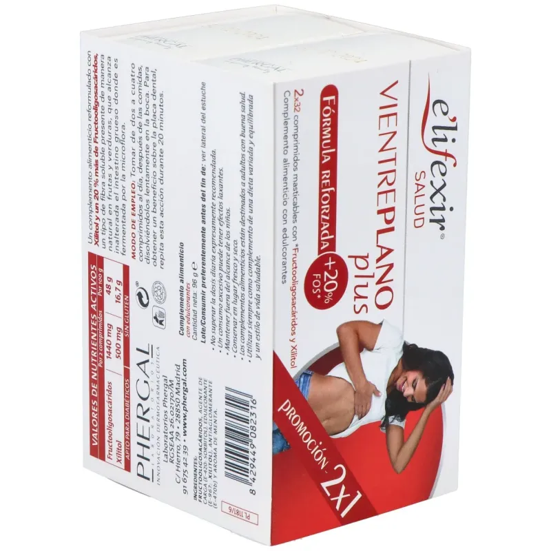 Elifexir salud 2x1 vientre plano plus 32+32comp. | Farmacia Barata