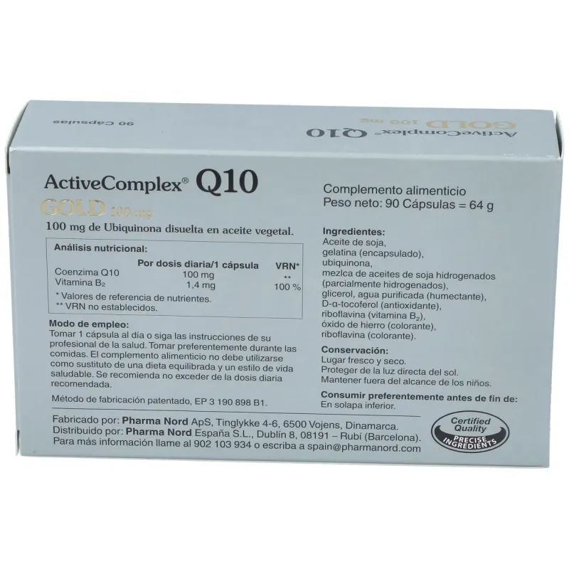 Activecomplex q10 gold 100mg. 90cap. | Farmacia Barata
