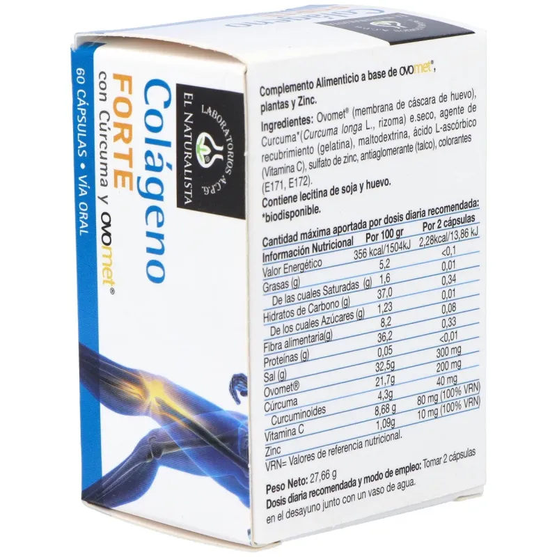 Colageno forte colageno+ovomet+curcuma 60cap. | Farmacia Barata