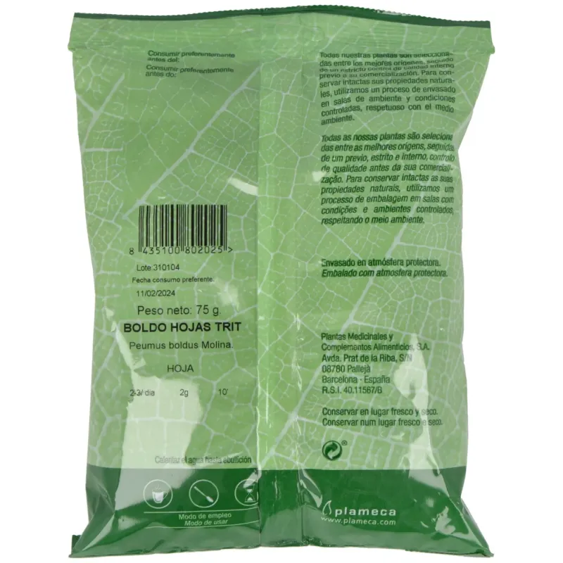 Boldo hoja triturada bolsa 75gr. | Farmacia Barata