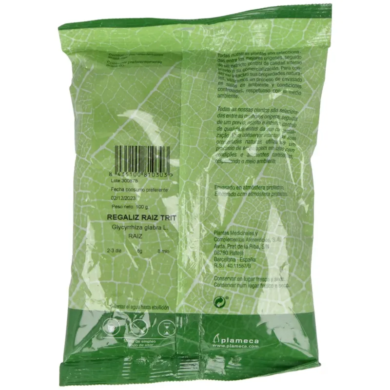 Plameca regaliz hierba triturada 100g | Farmacia Barata