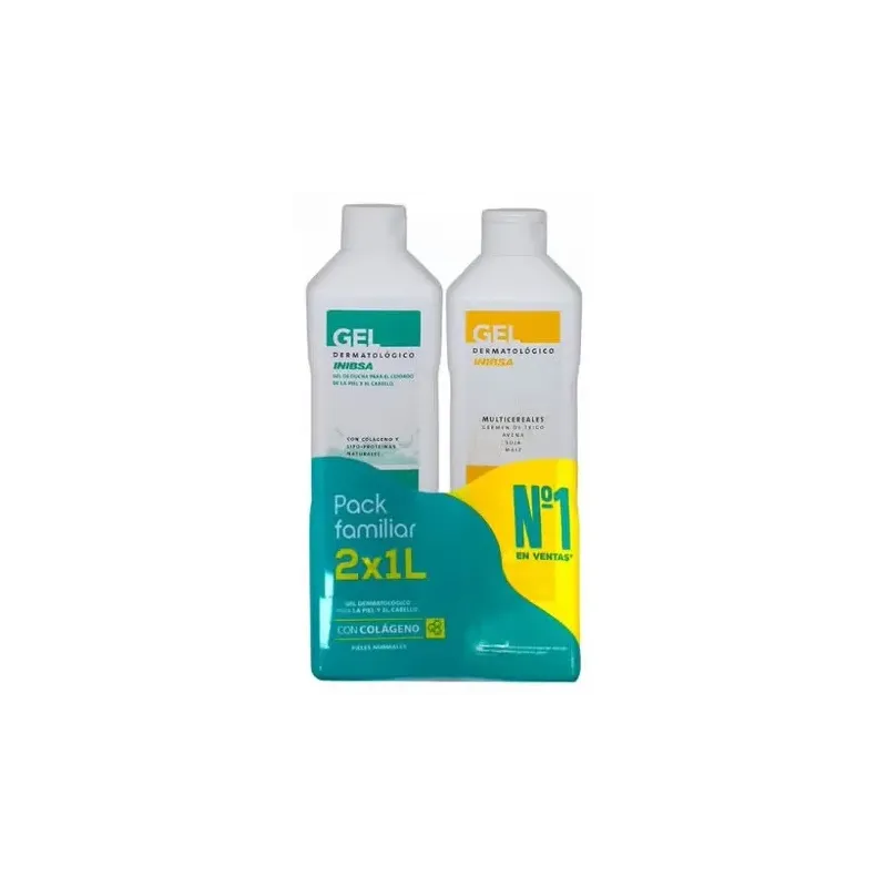 Pack inibsa gel con colágeno + gel multicereales 2x1l | Farmacia Barata
