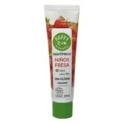 Happy bio cosmetics dentifrico niños fresa sin fluor 50ml