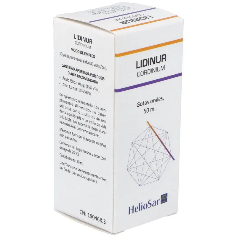 Heliosar lidinur cordinium gotas 50ml | Farmacia Barata
