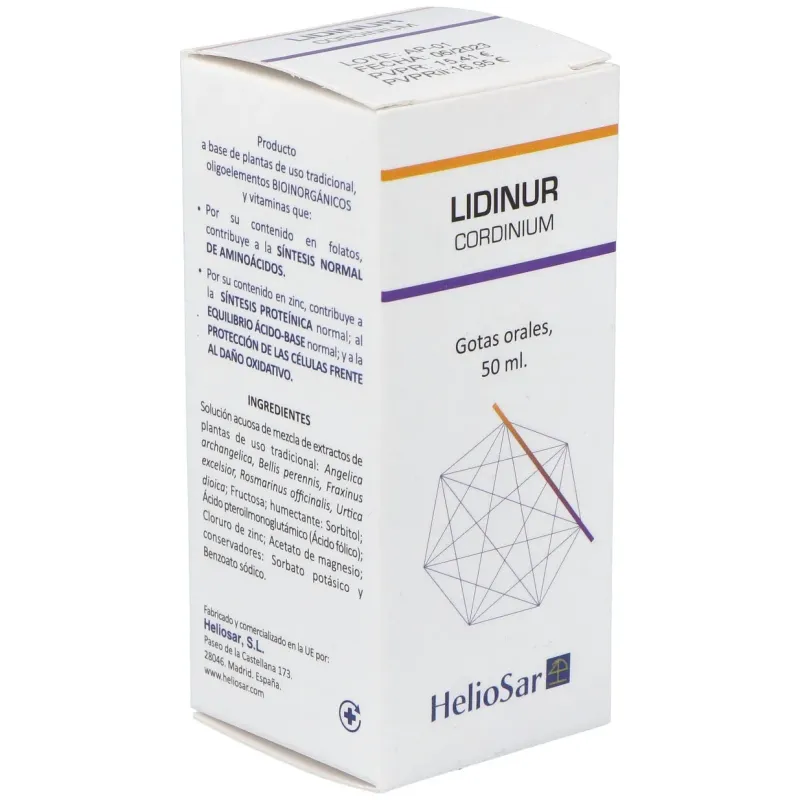 Heliosar lidinur cordinium gotas 50ml | Farmacia Barata