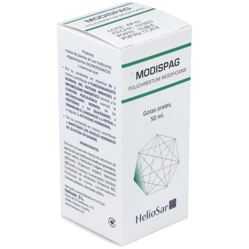Heliosar modispag polichrestum modificans 50 ml | Farmacia Barata