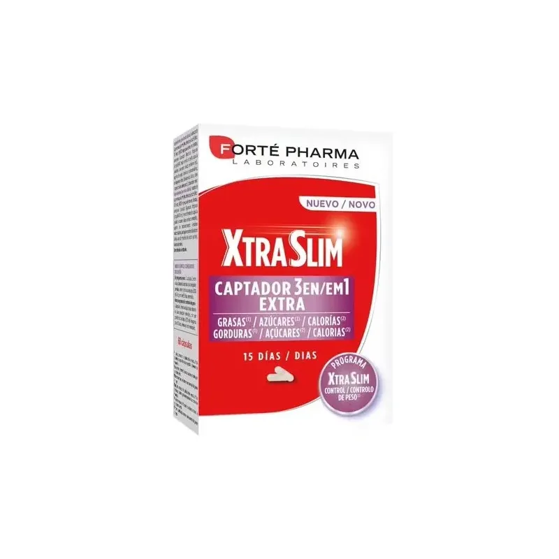 Forté pharma xtrasllim captador 3 en 1 60cáps | Farmacia Barata