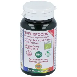 Robis espirulina+chlorella +acido folico+hierro+b12 90comp